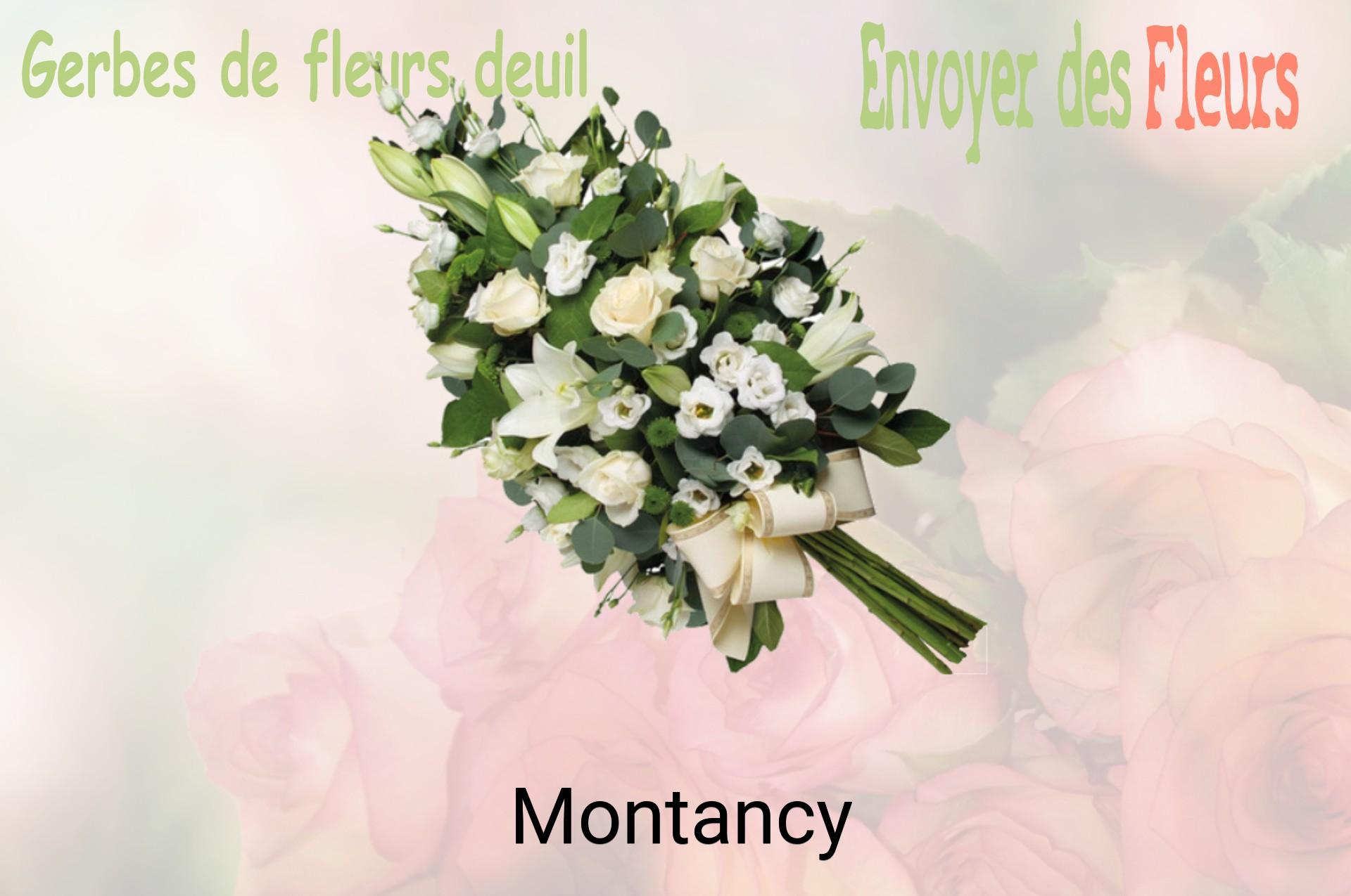 Gerbe de fleurs de deuil livrée à Montancy